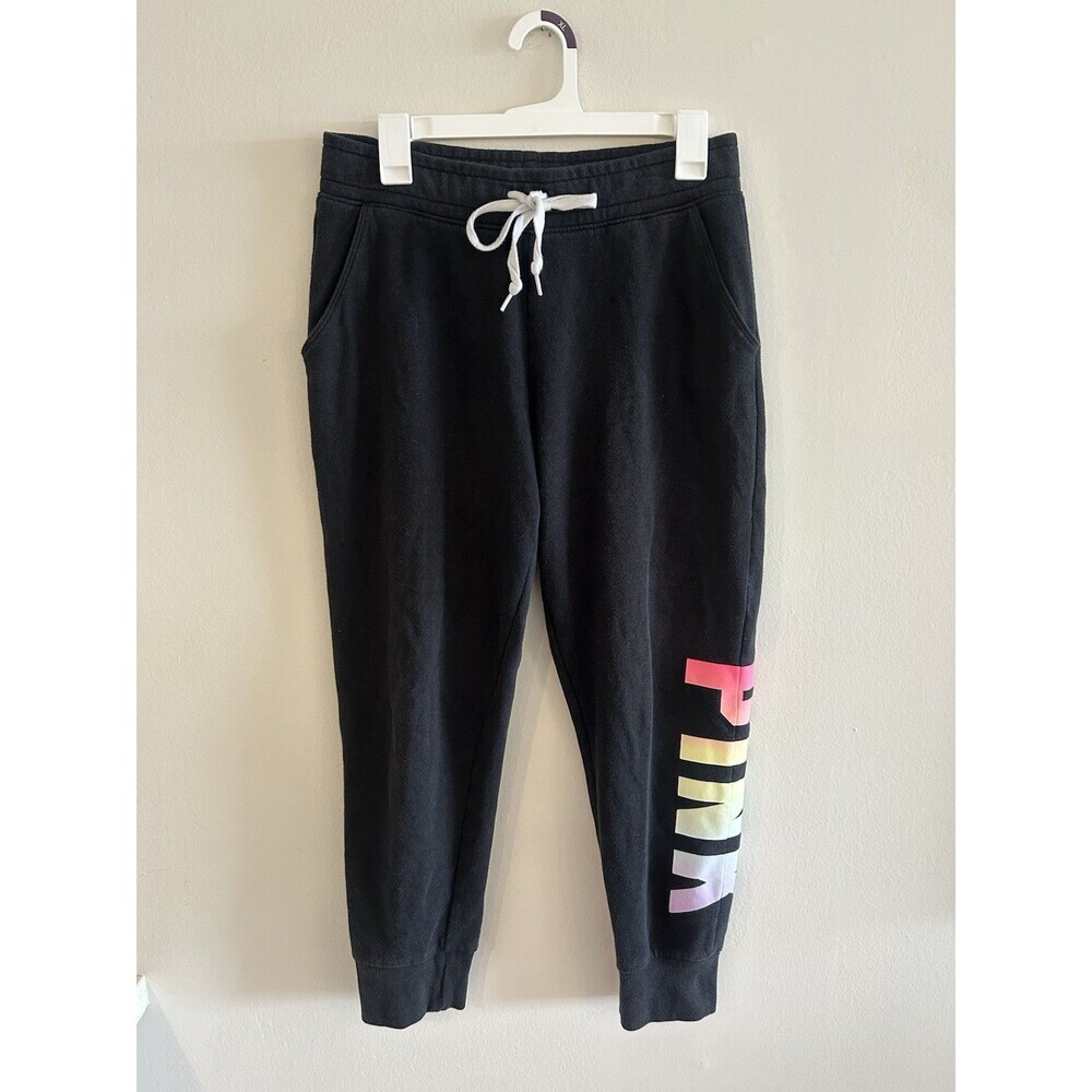 Victoria's Secret Pink Everyday Lounge Skinny Jogger Color Black Rainbow Size M